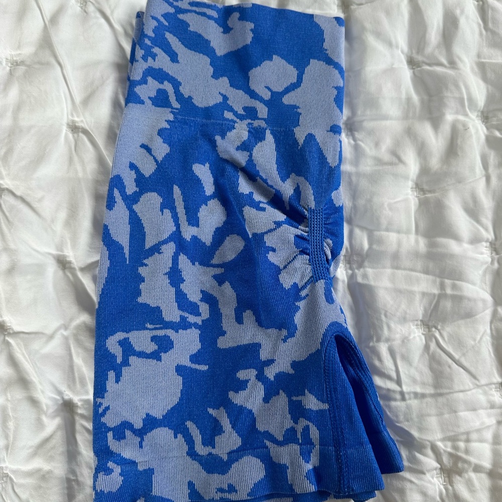 Blue and Gray Patterned Shorts